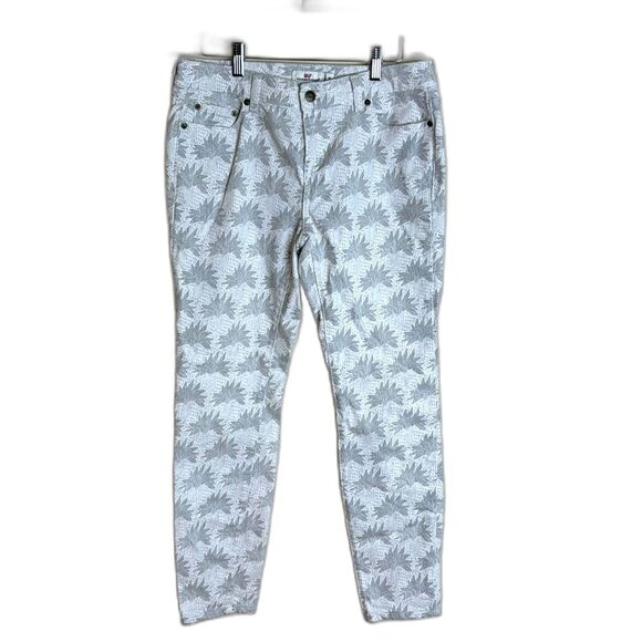 Vineyard Vines ladies Grey White Seashell Pants size 10 casual beachy - Picture 1 of 10